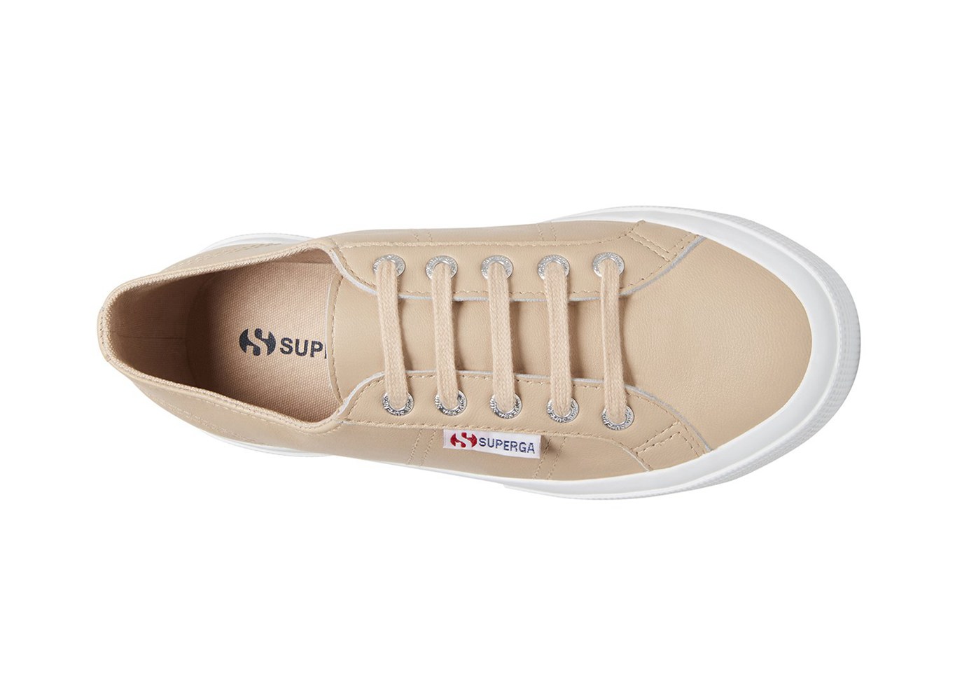 Superga Sneakers Womens - 2750 Naplngcotu Leather - Beige - JQXYM8791